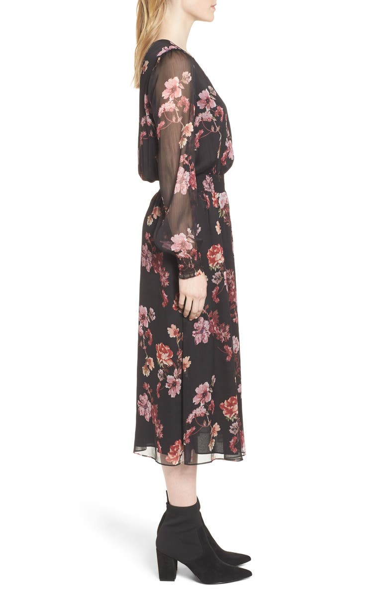 Vince Camuto Garden Fleur Chiffon Blouson Dress, Alternate, color, 
