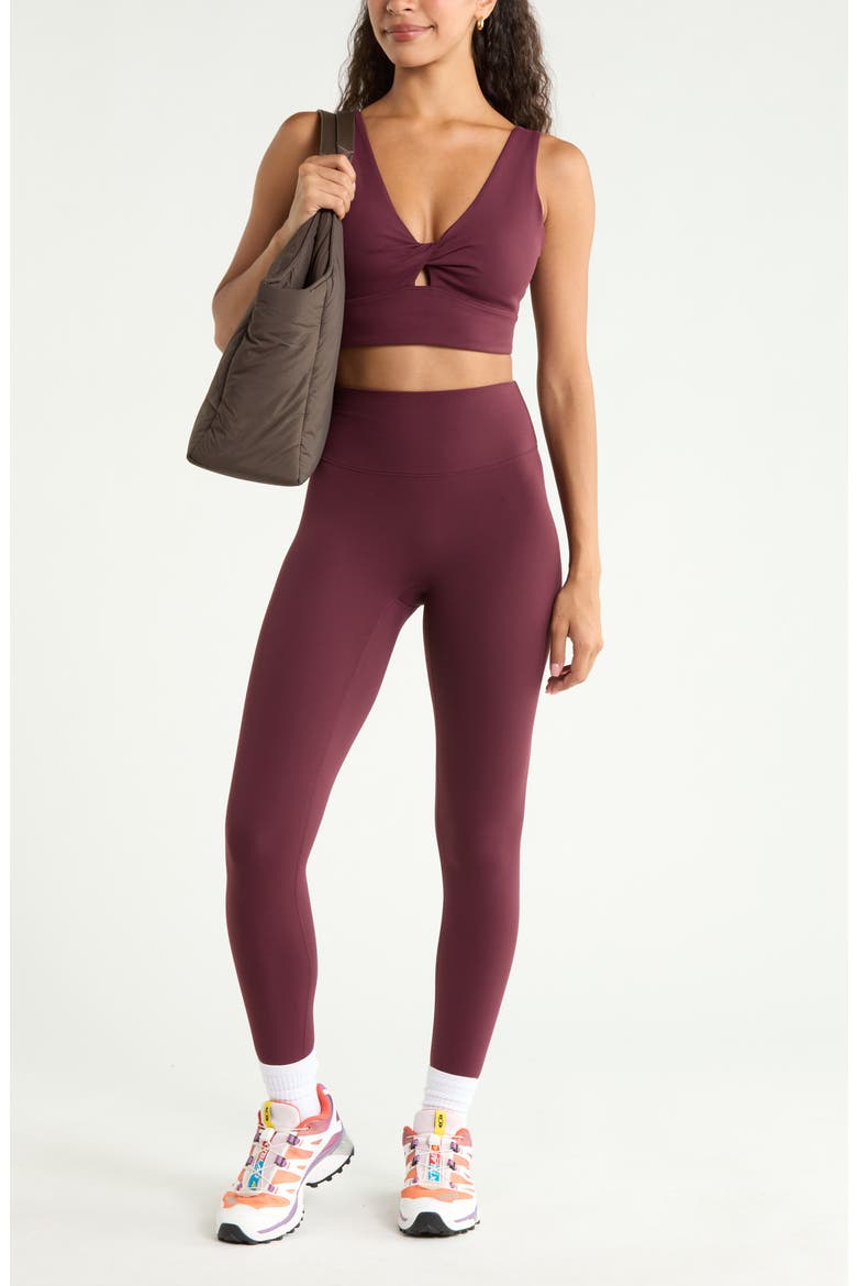 Zen High Waist Leggings, Alternate, color, BURGUNDY STEM