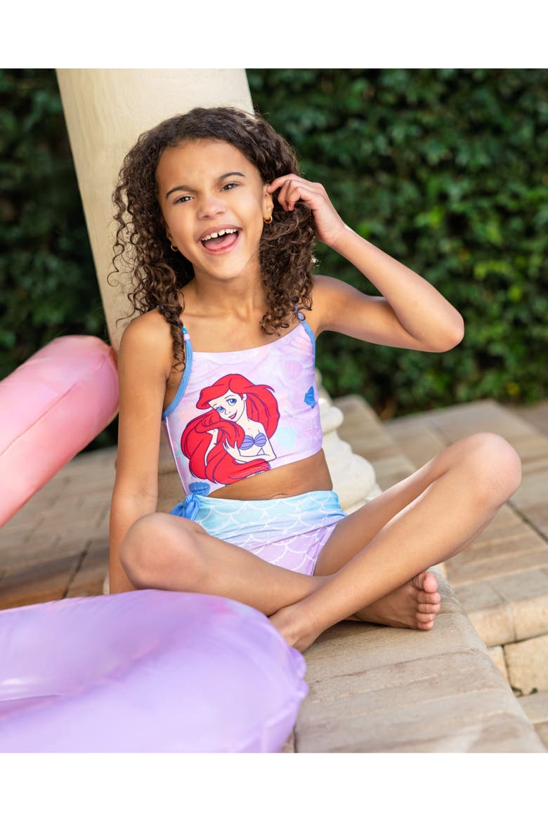 The Little Mermaid Princess Ariel One-Piece Bathing Suit, Alternate, color, Ariel Lavender Blue