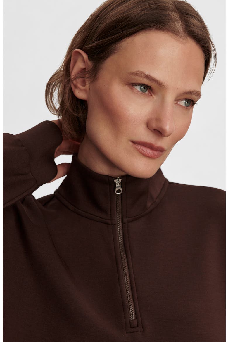 Sian Spacer Half Zip Pullover, Alternate, color, COFFEE BEAN