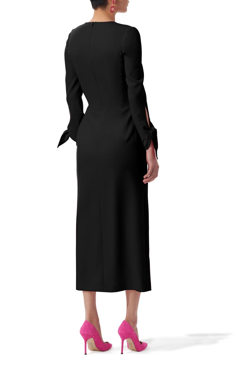 Carolina Herrera Long Sleeve Stretch Wool Midi Sheath Dress, Alternate, color,
