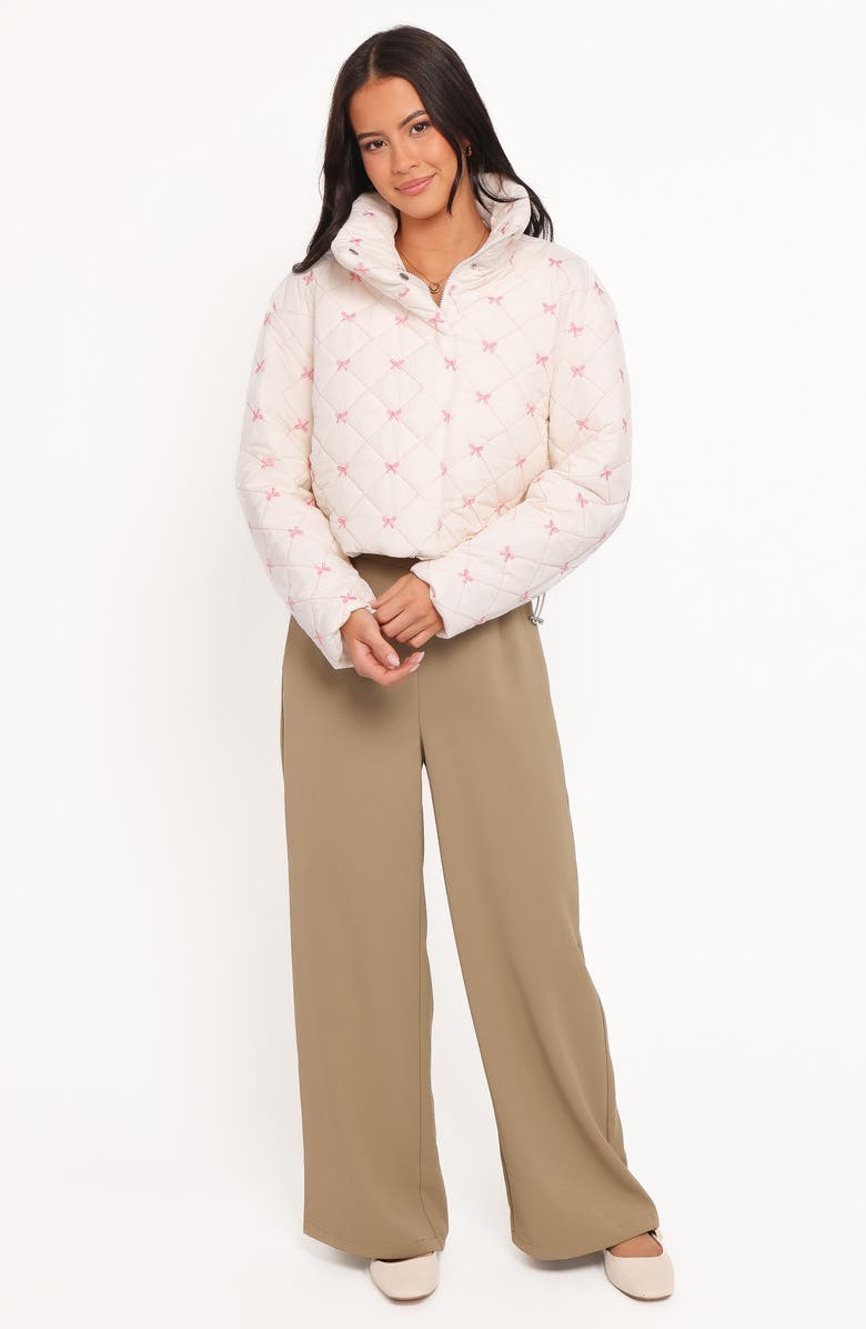 Petal & Pup Adi Diamond Quilted Jacket, Alternate, color, Pink Bow