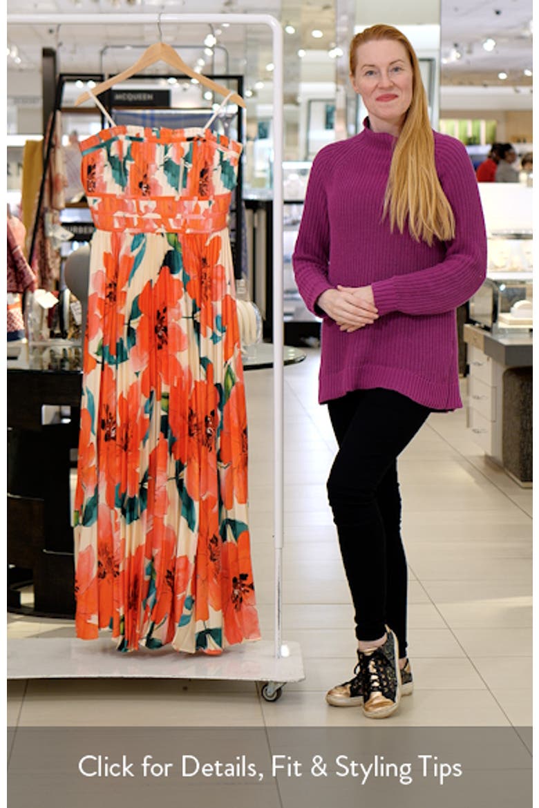 Sabina Floral Tiered Plissé Gown video