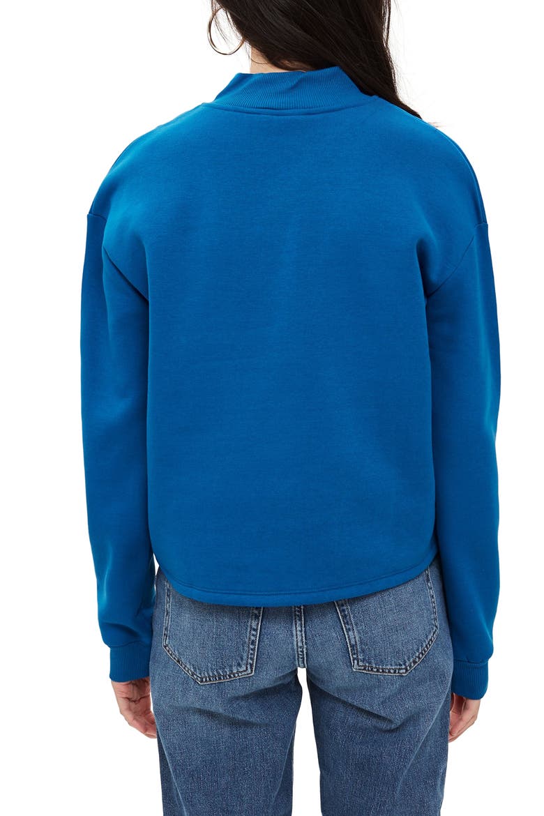 Zip Funnel Neck Sweatshirt, Alternate, color, BLUE