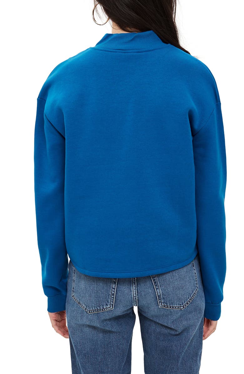 Topshop Zip Funnel Neck Sweatshirt, Alternate, color, 