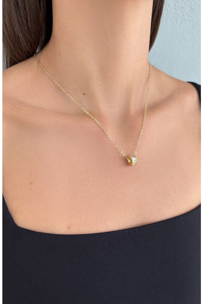 Cubic Zirconia Charm Pendant Necklace, Alternate, color, GOLD