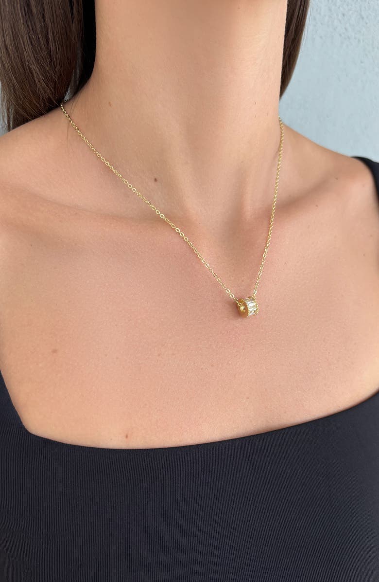 Adornia Cubic Zirconia Charm Pendant Necklace, Alternate, color, Gold