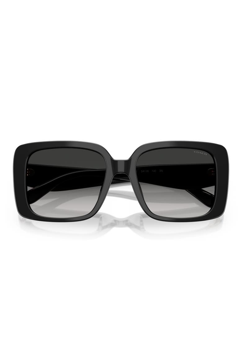 56mm Square Gradient Sunglasses, Alternate, color, BLACK