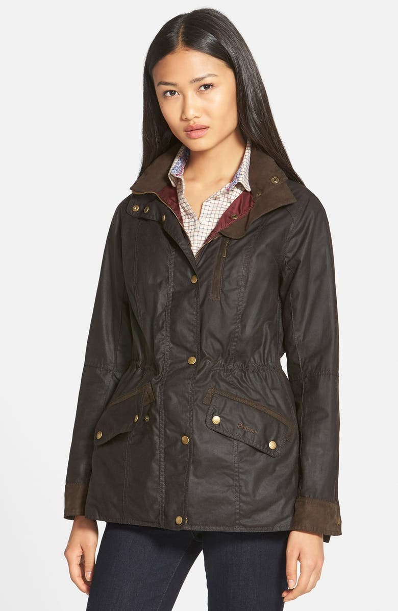 Barbour 'Badminton' Waterproof Waxed Cotton Jacket, Main, color, 