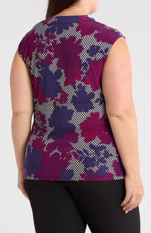 Kasper Cowl Neck Cap Sleeve Top In Purple