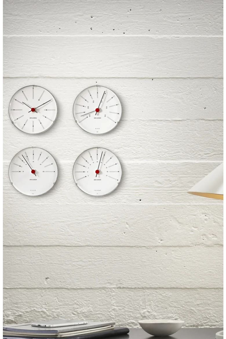 Bankers Wall Clock, Extra Small, Alternate, color, White/Black/Red