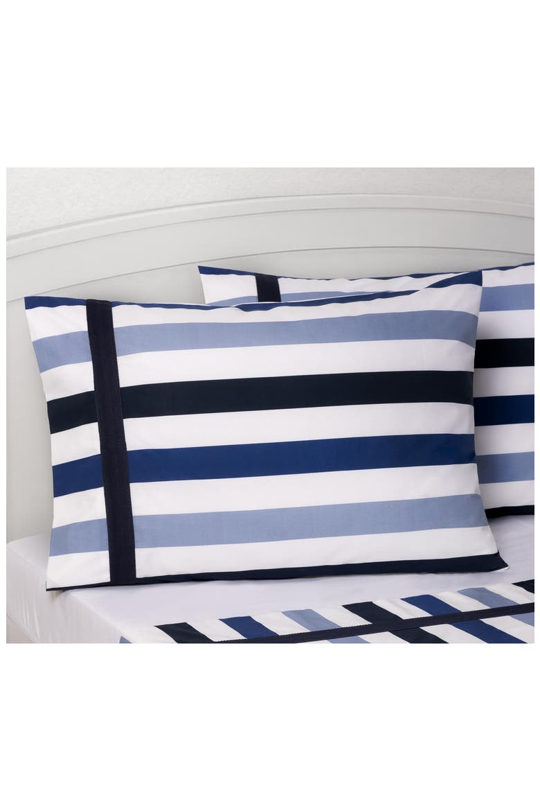 Set of Two Awning Print Pillowcases, Alternate, color, BLUE