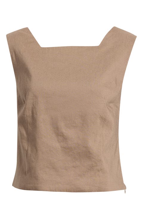 Linen Blend Shell Top