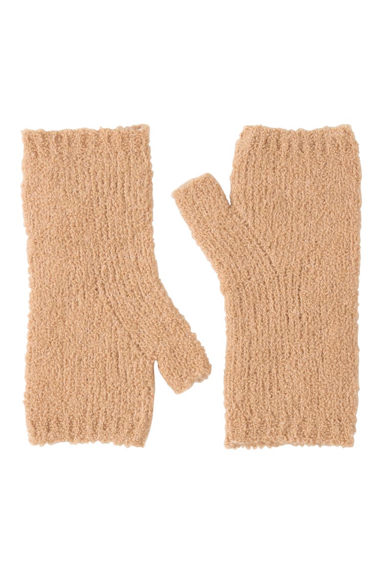 Boucle Cashmere Blend Fingerless Hand Warmers, Main, color, CAMEL