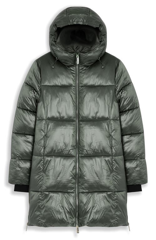 Noize Alicia Water Resistant Hooded Parka Puffer Jacket In Green