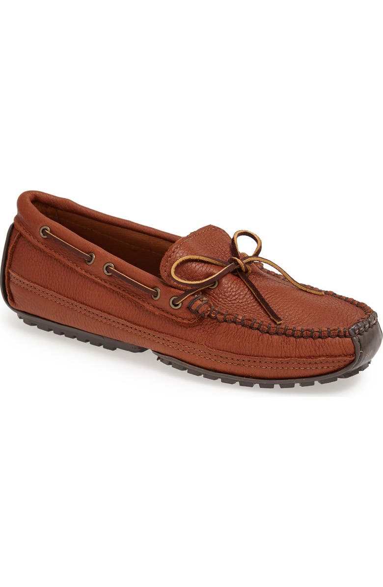 Minnetonka Moosehide Driving Shoe, Main, color,