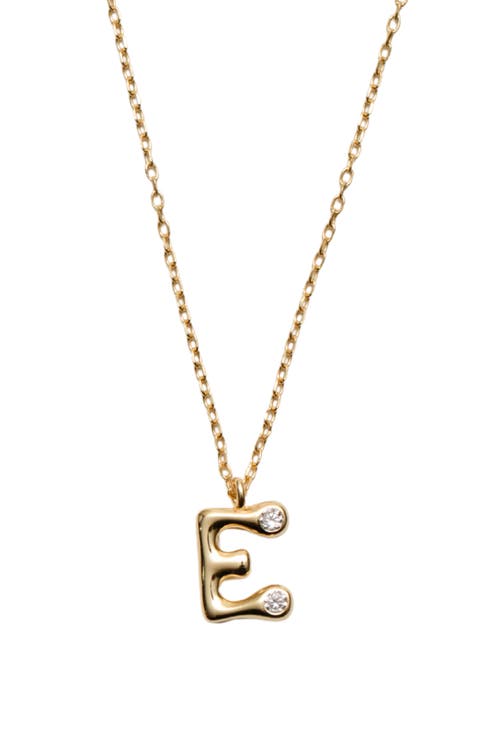 Cubic Zirconia Bubble Initial Necklace
