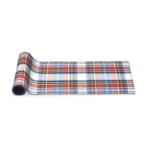 Tag Weekend Plaid Red Blue Black Cotton Table Runner Décor In Multi