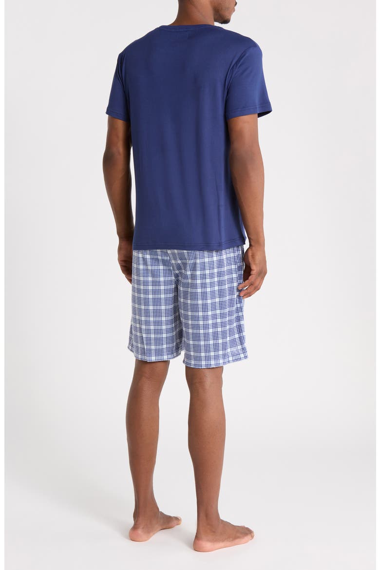 Crewneck Tee & Pajama Shorts Set, Alternate, color, MIDNIGHT BLUE / BRIGHT WHITE
