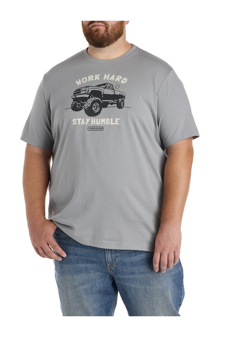 Big & Tall Stay Humble Truck Graphic Tee, Main, color, GREY