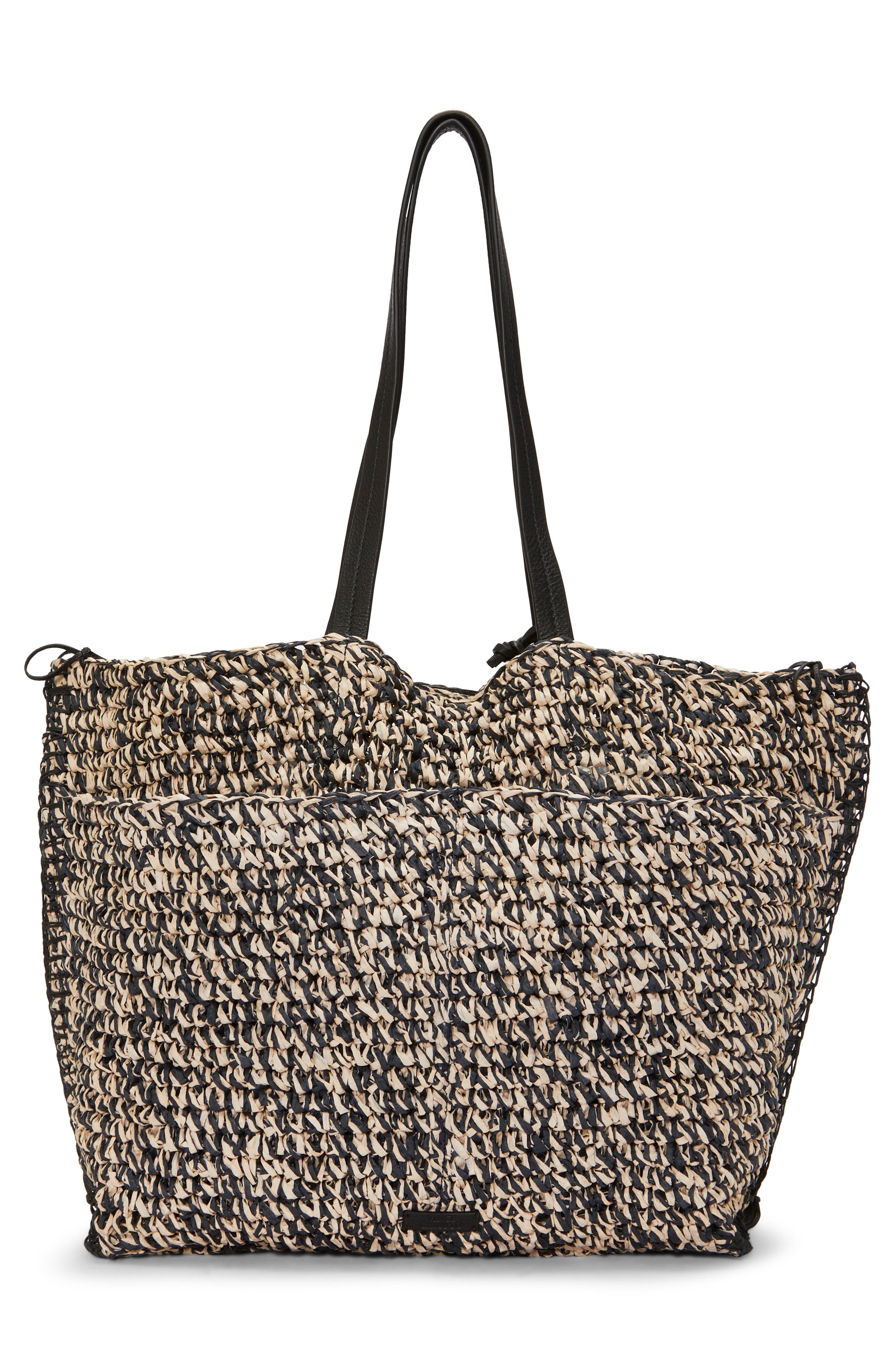 Vince Camuto Jamee Crochet Straw Tote, Alternate, color, 