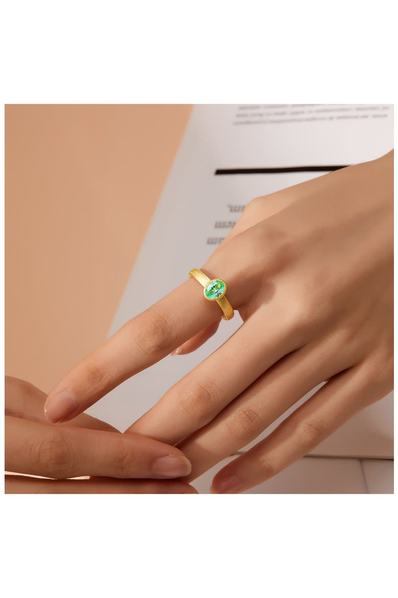 Lab Grown Green Sapphire Ring, Alternate, color, GREEN