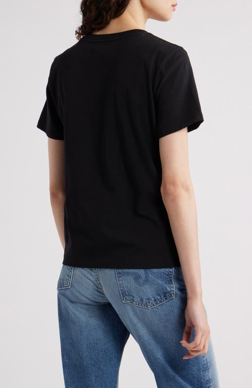 Treasure & Bond Short Sleeve Crewneck Sweater In Black