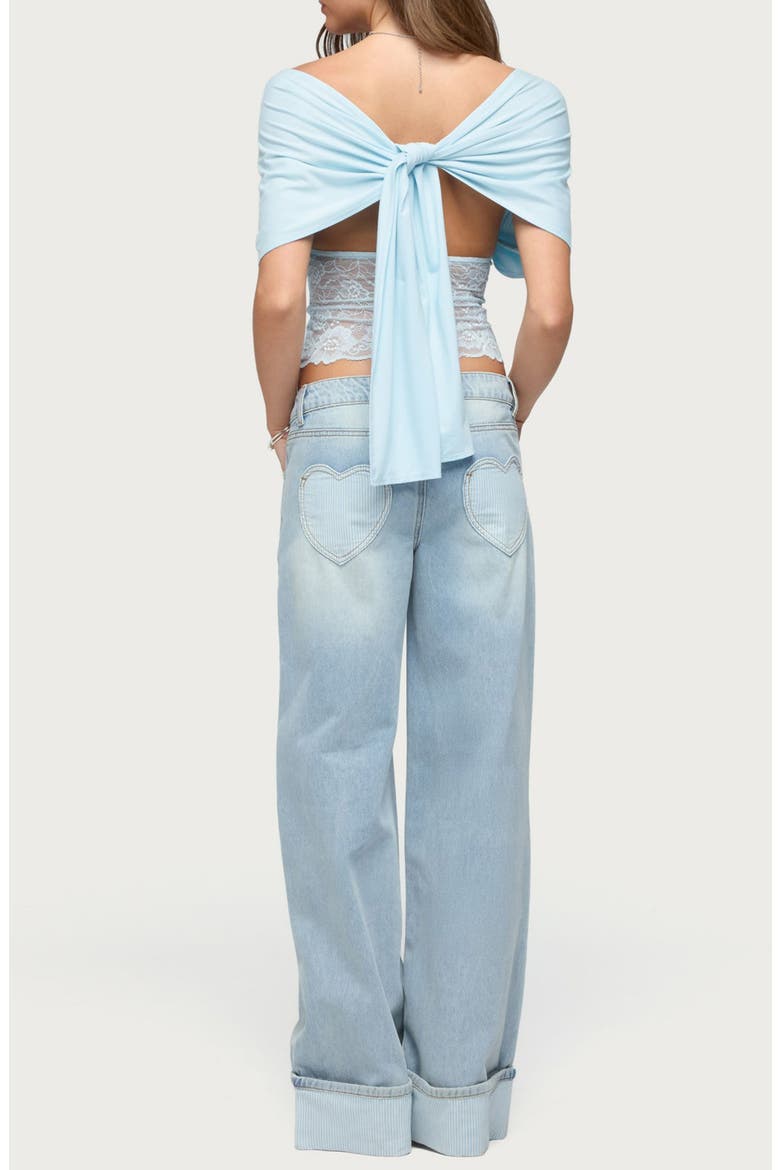Eloria Lace Crop Top, Alternate, color, LIGHT-BLUE