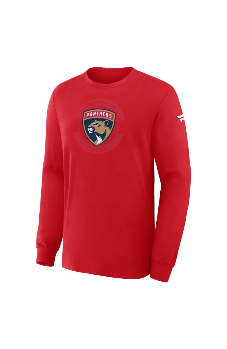 FANATICS Men
s Fanatics Red Florida Panthers Authentic Pro Property Of Practice Long Sleeve T-Shirt, Alternate, color, 