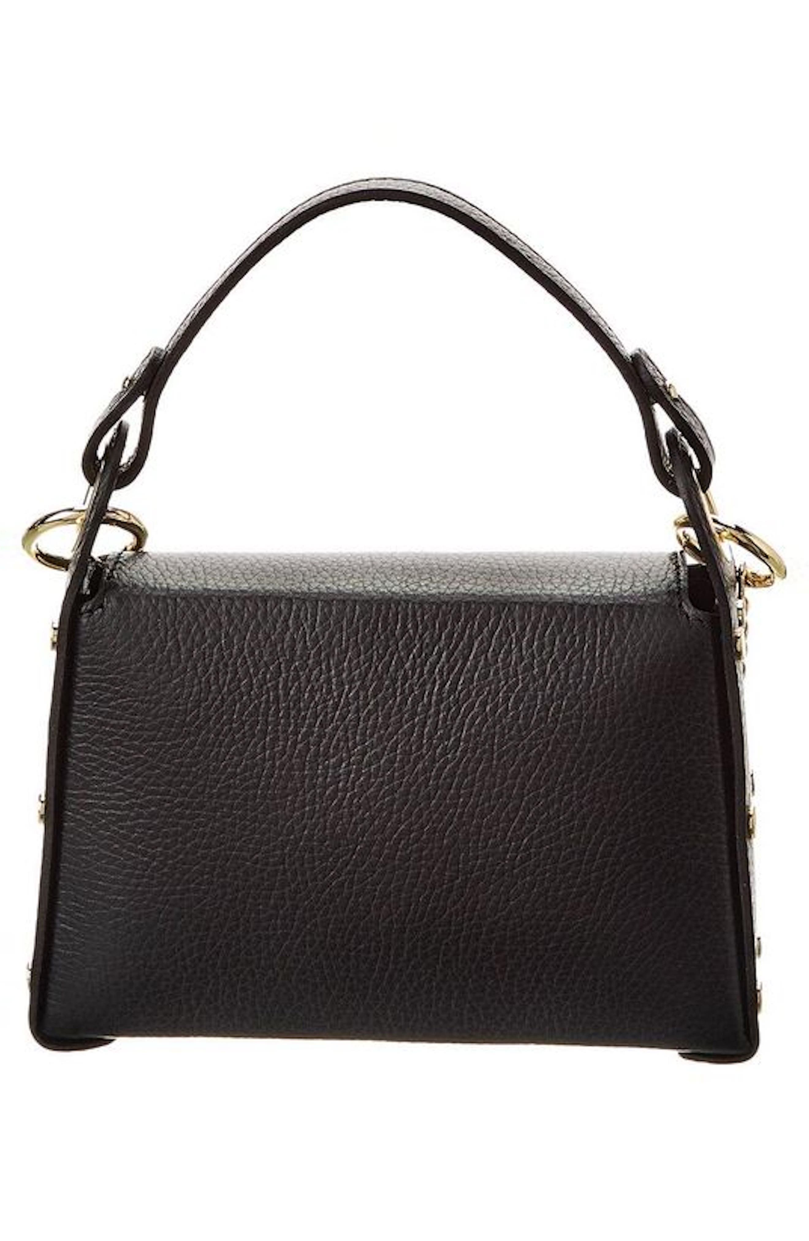 Persaman New York Bee Top Handle Leather Satchel, Alternate, color, Black