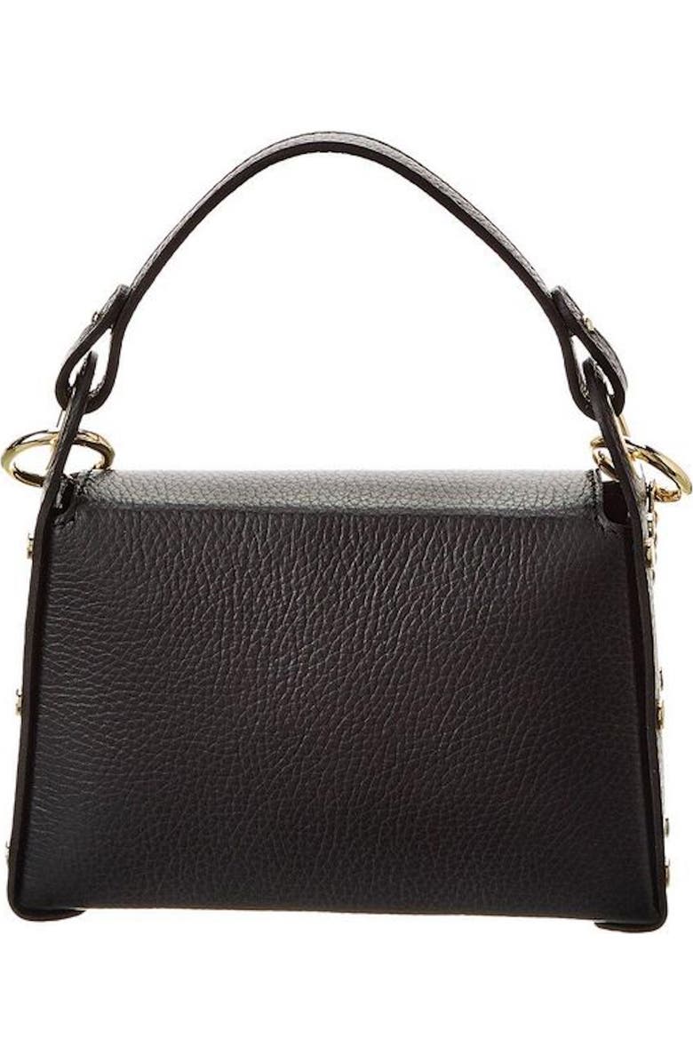 Persaman New York Bee Top Handle Leather Satchel, Alternate, color, Black