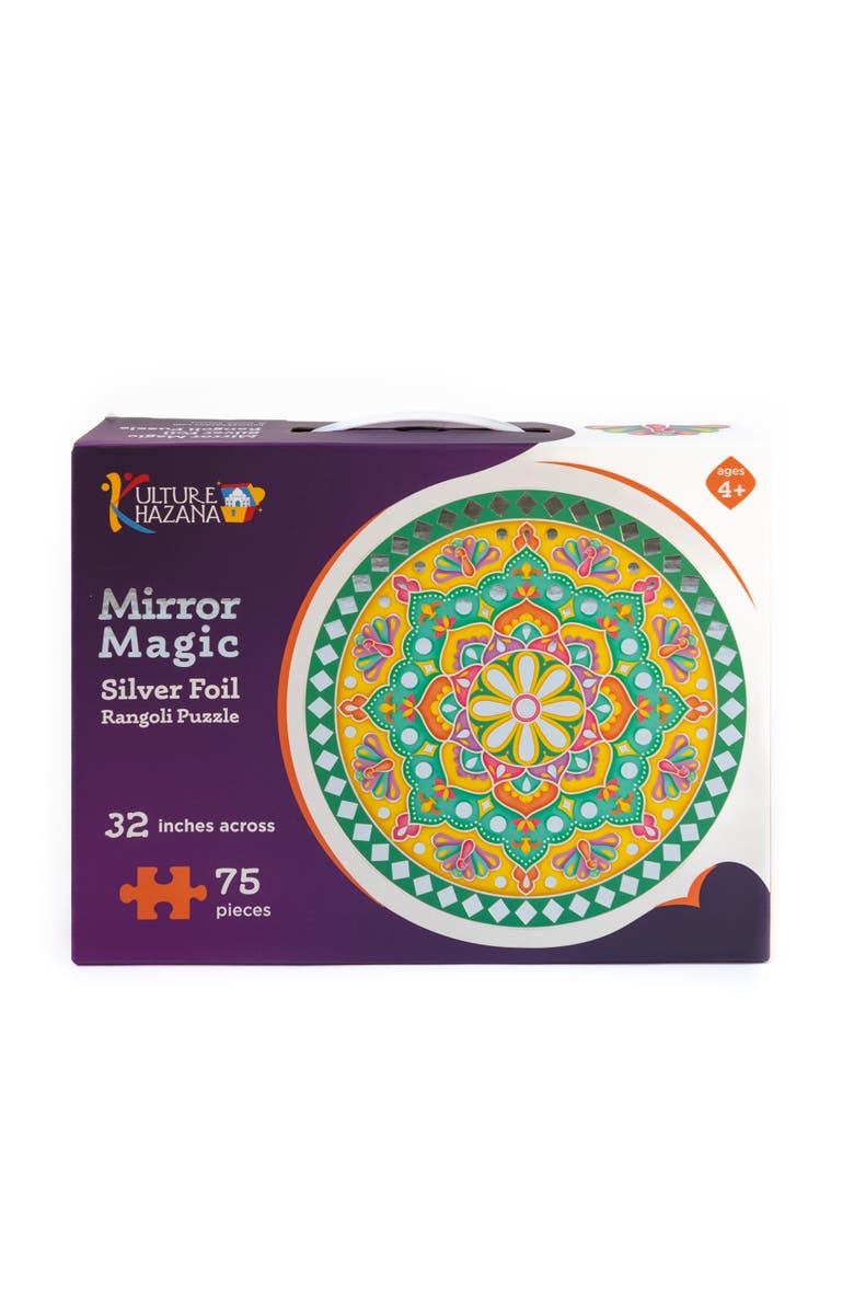 KULTURE KHAZANA Magic Mirror Silver Foil Rangoli Puzzle - 75 pcs, Main, color, Multi-Color