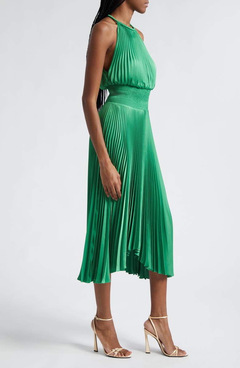 A.L.C. Renzo II Pleated Sleeveless Midi Dress, Alternate, color, Basil
