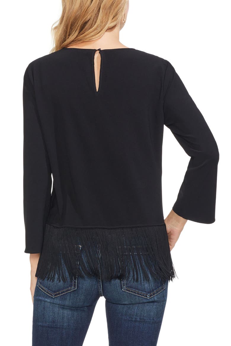 Tiered Fringe Top, Alternate, color, RICH BLACK