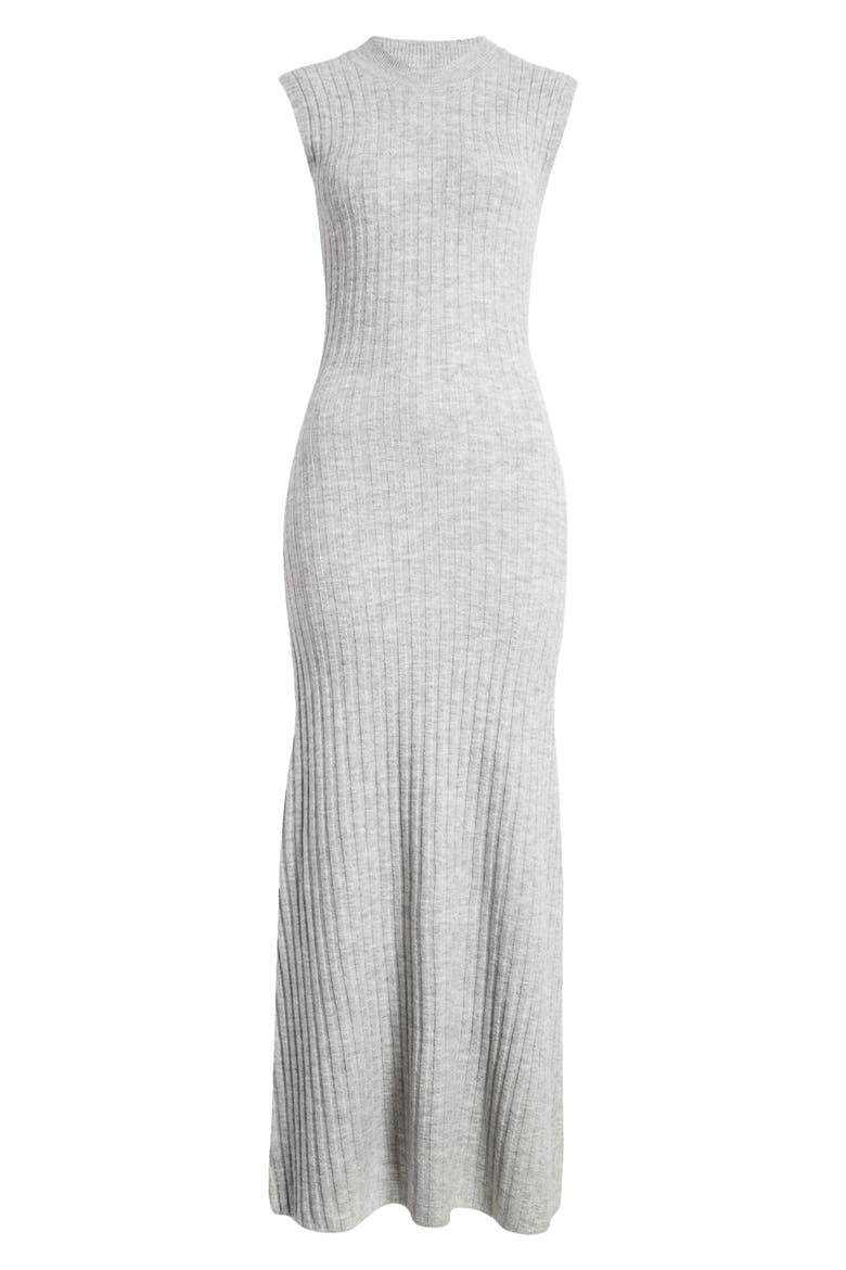 Sleeveless Ribbed Sweater Dress, Alternate, color, GREY