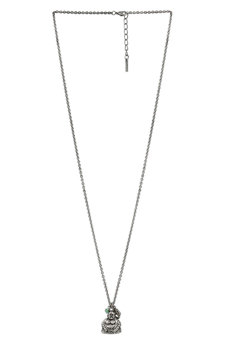 Ettika Men's Silver Buddha Pendant Necklace, Main, color,