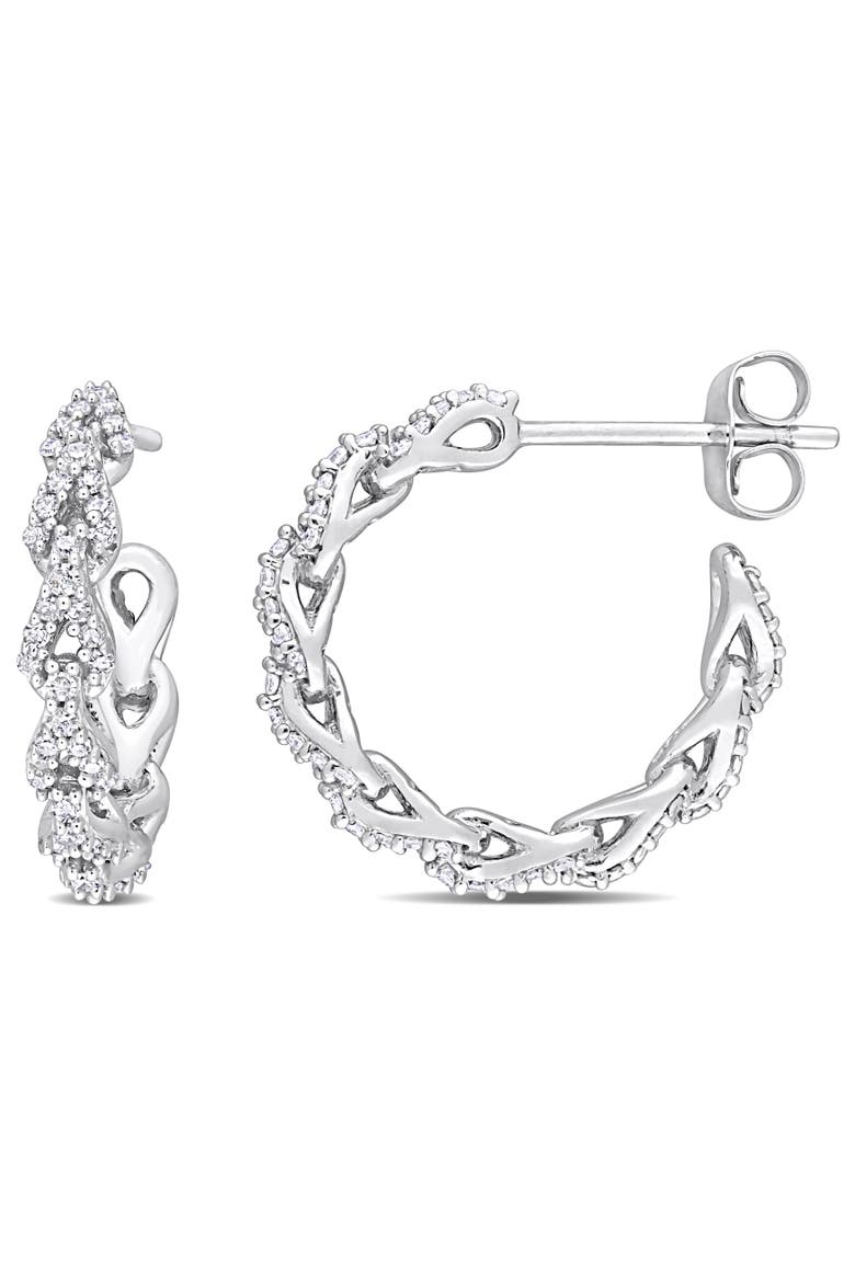 Diamond Infinity Hoop Earrings 10k White Gold, Main, color, White Gold