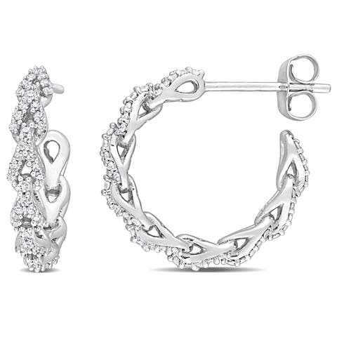 Diamond Infinity Hoop Earrings 10k White Gold