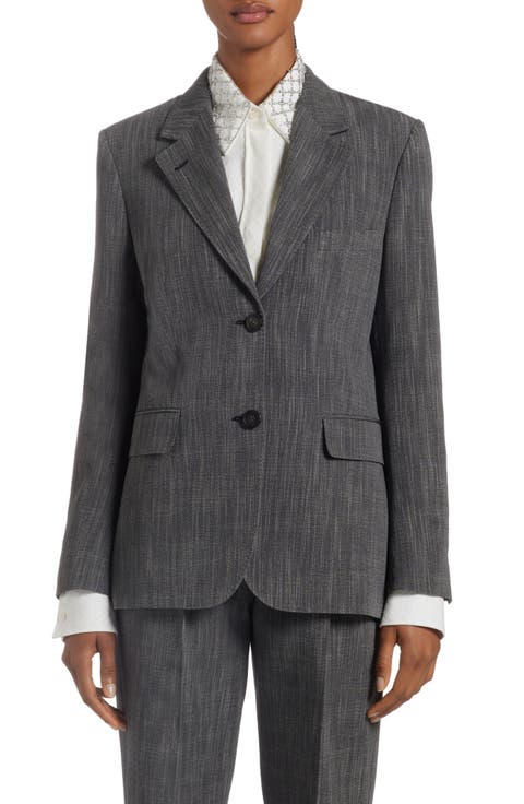 Single Breasted Mélange Virgin Wool Blend Blazer