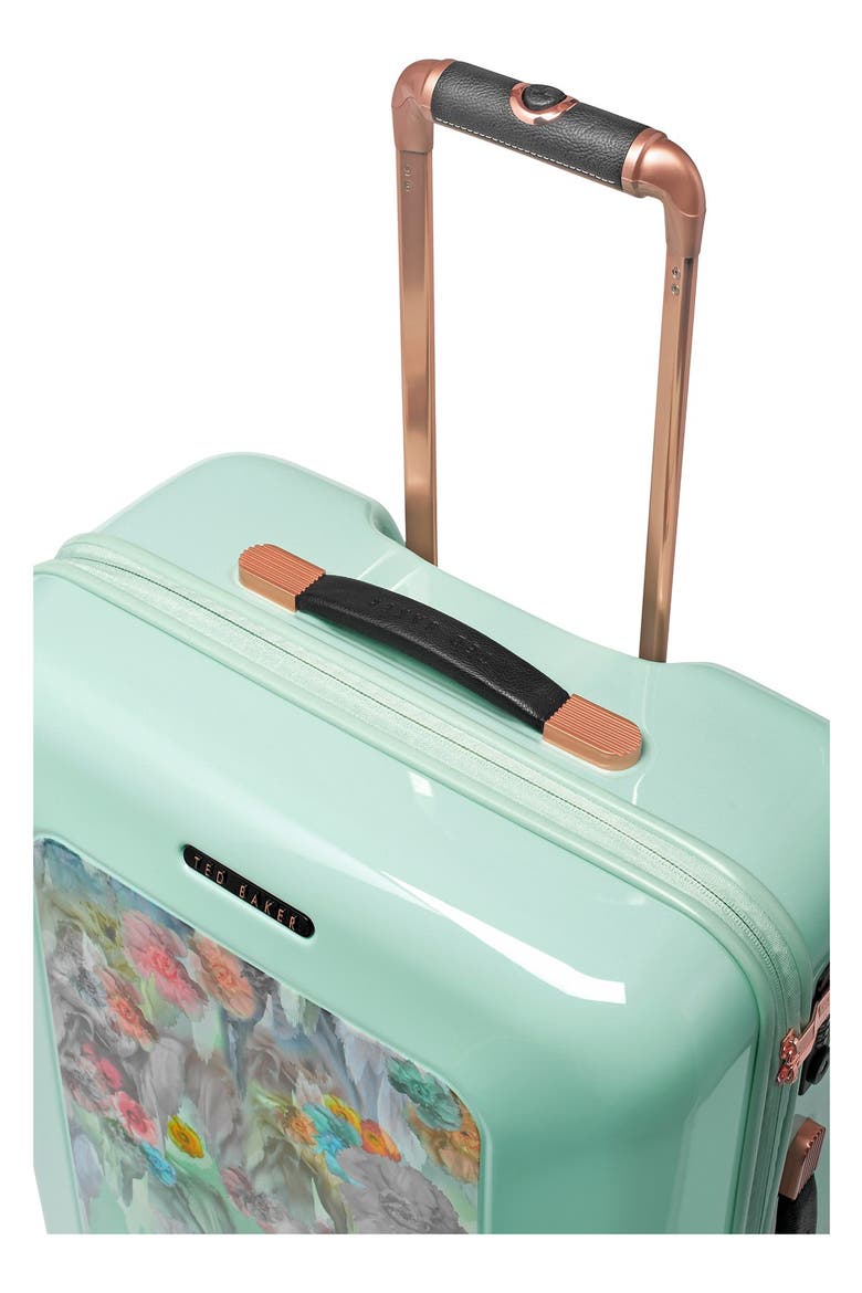 'Medium Sugar Sweet Florals' Hard Shell Suitcase, Alternate, color, MINT WITH FLORAL PRINT