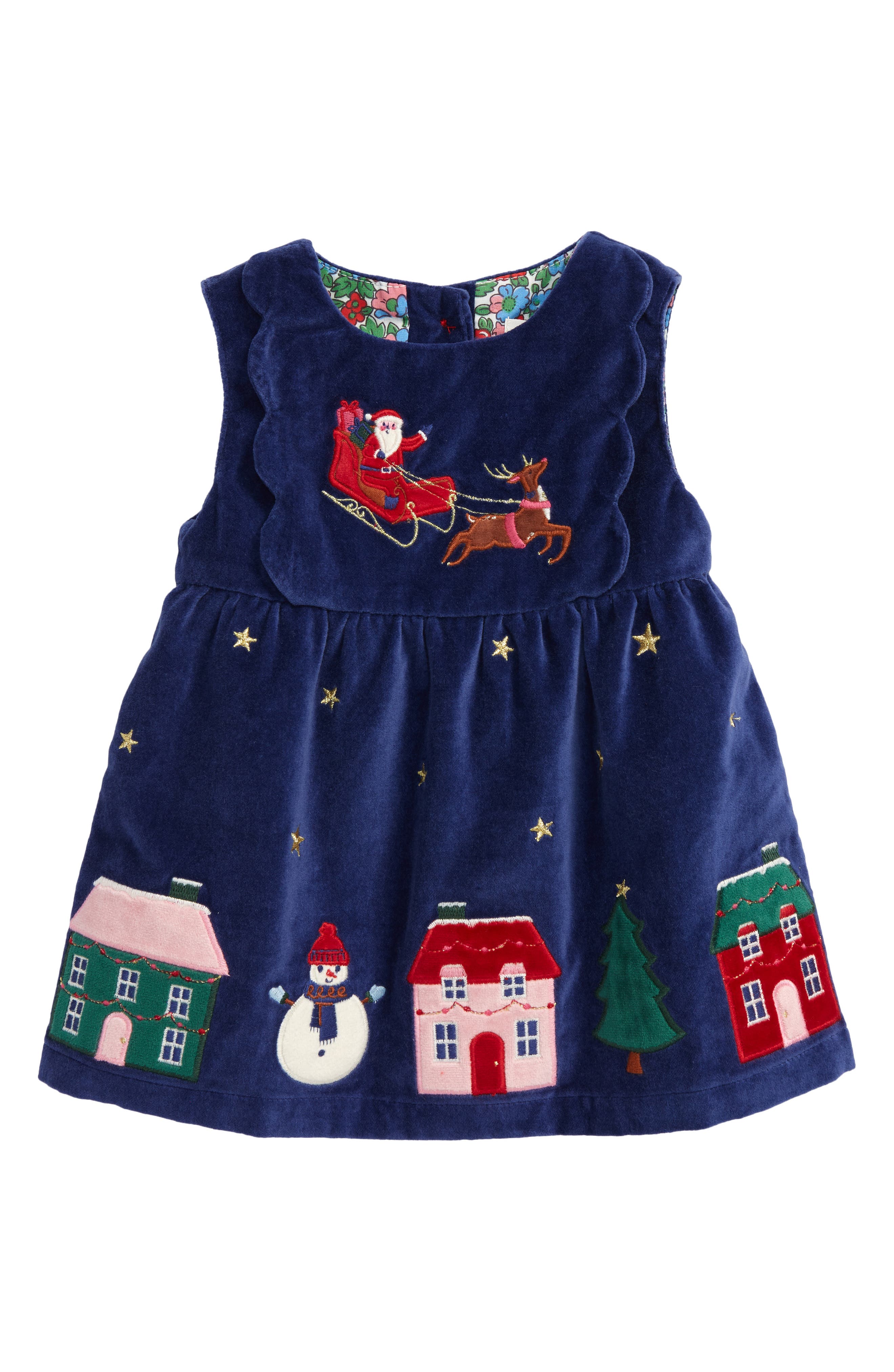 mini boden santa dress EUC mini boden christmas dress Navy Appliqu Mouse Dog 5-6y