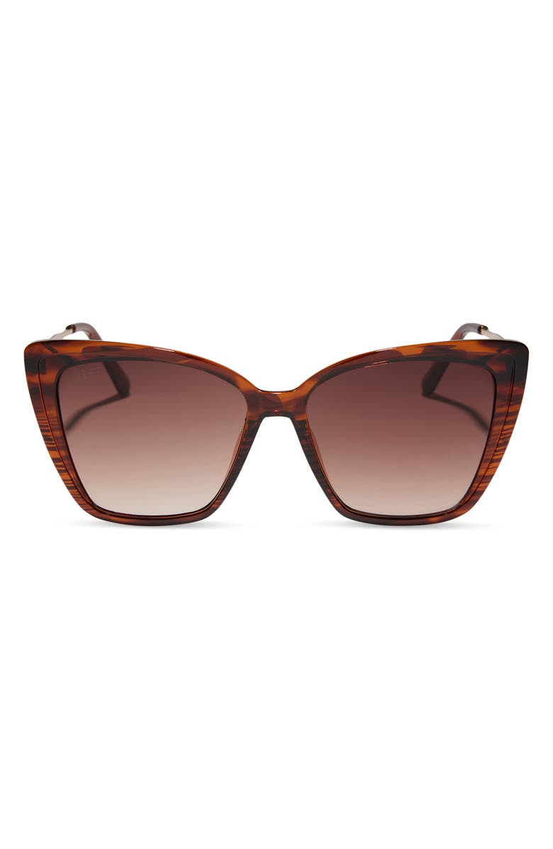 DIFF Heidi 56mm Cat Eye Sunglasses, Main, color, Mahogany Tort