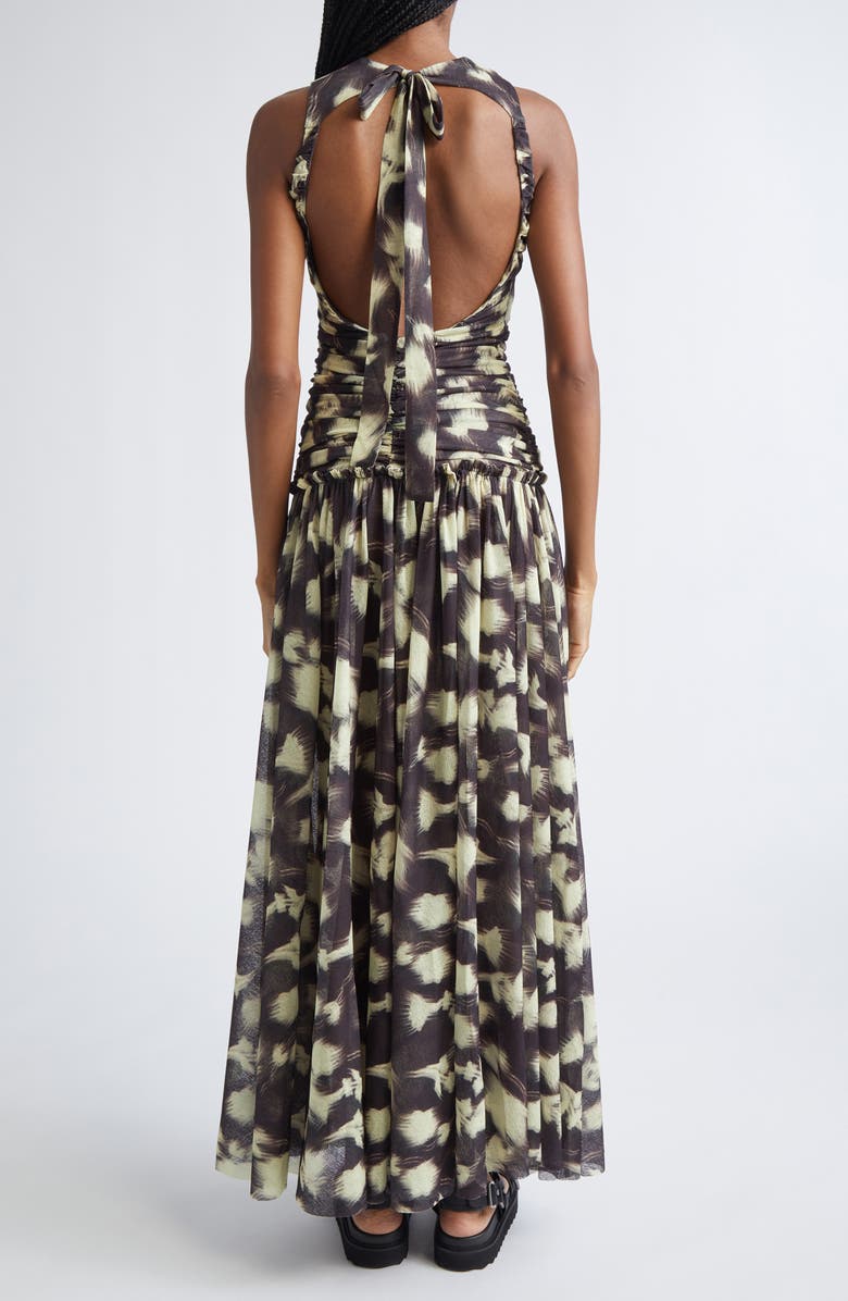 Siedrés Alina Print Ruched Open Back Mesh Dress, Alternate, color, 