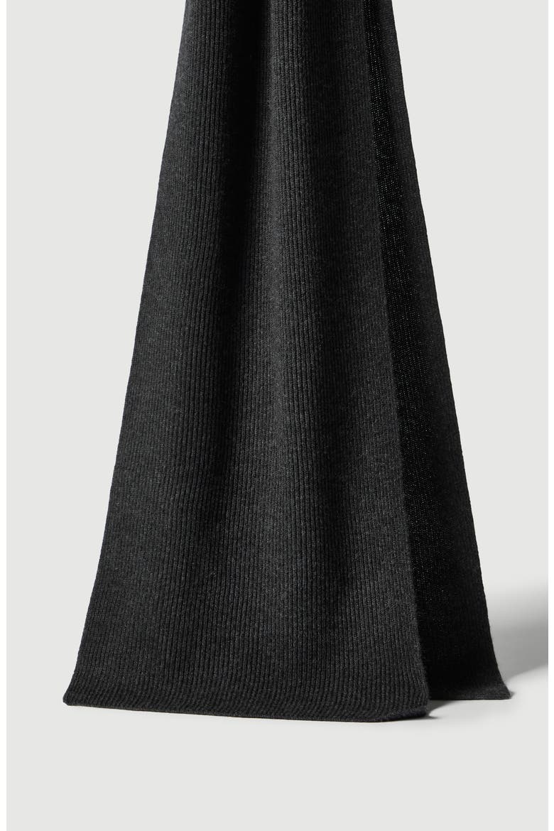 Cashmere knit scarf, Alternate, color, Lignite Grey