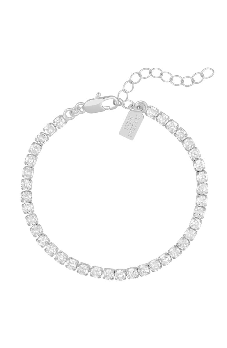 Electric Picks Anna Tennis Bracelet, Main, color, Silver