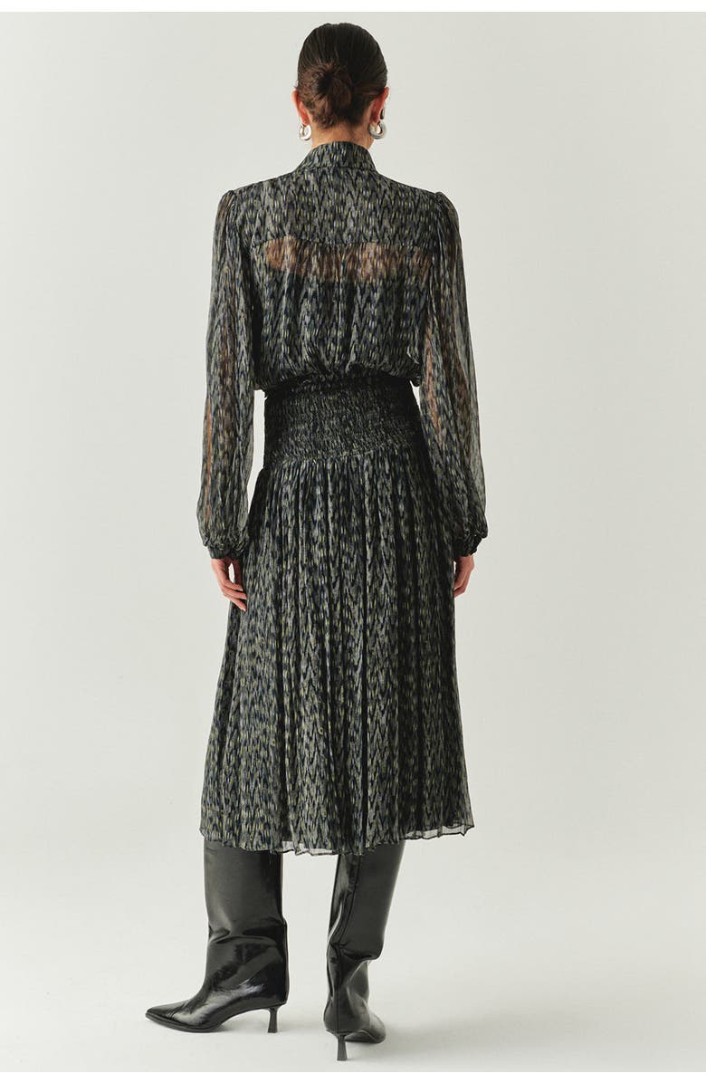 Exquise Vada Pleated Midi Skirt, Alternate, color, Black