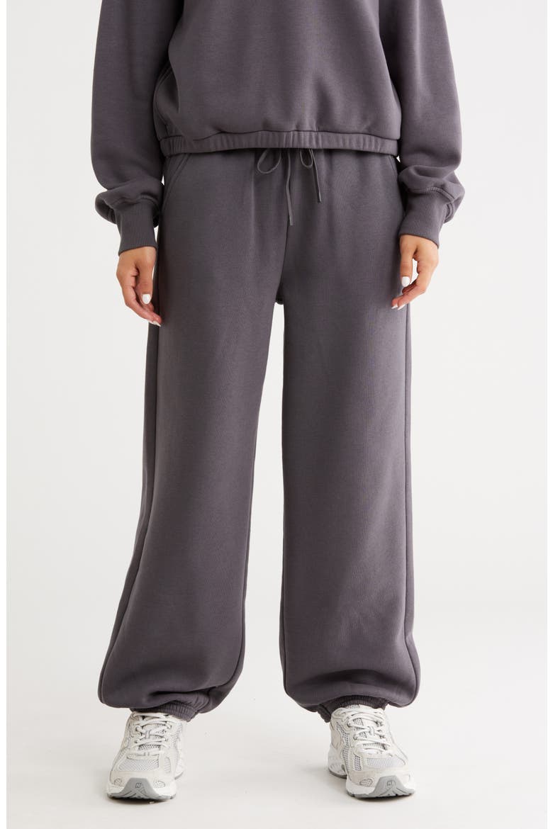 Feather Fleece Cinch Bottom Pants, Main, color, GREY FORGED