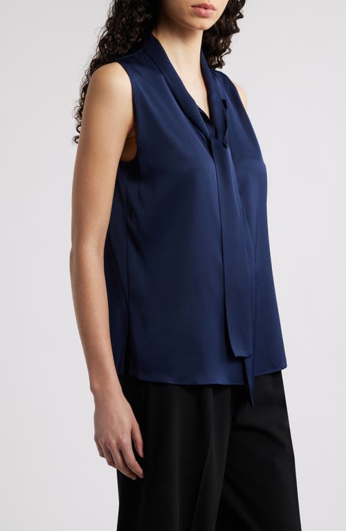Kobi Halperin Ives Sleeveless Tie-neck Blouse In Midnight Blue
