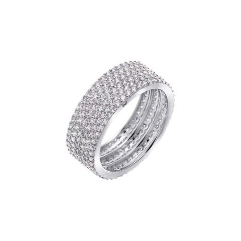 CZ Pavé Wide Eternity Band Ring
