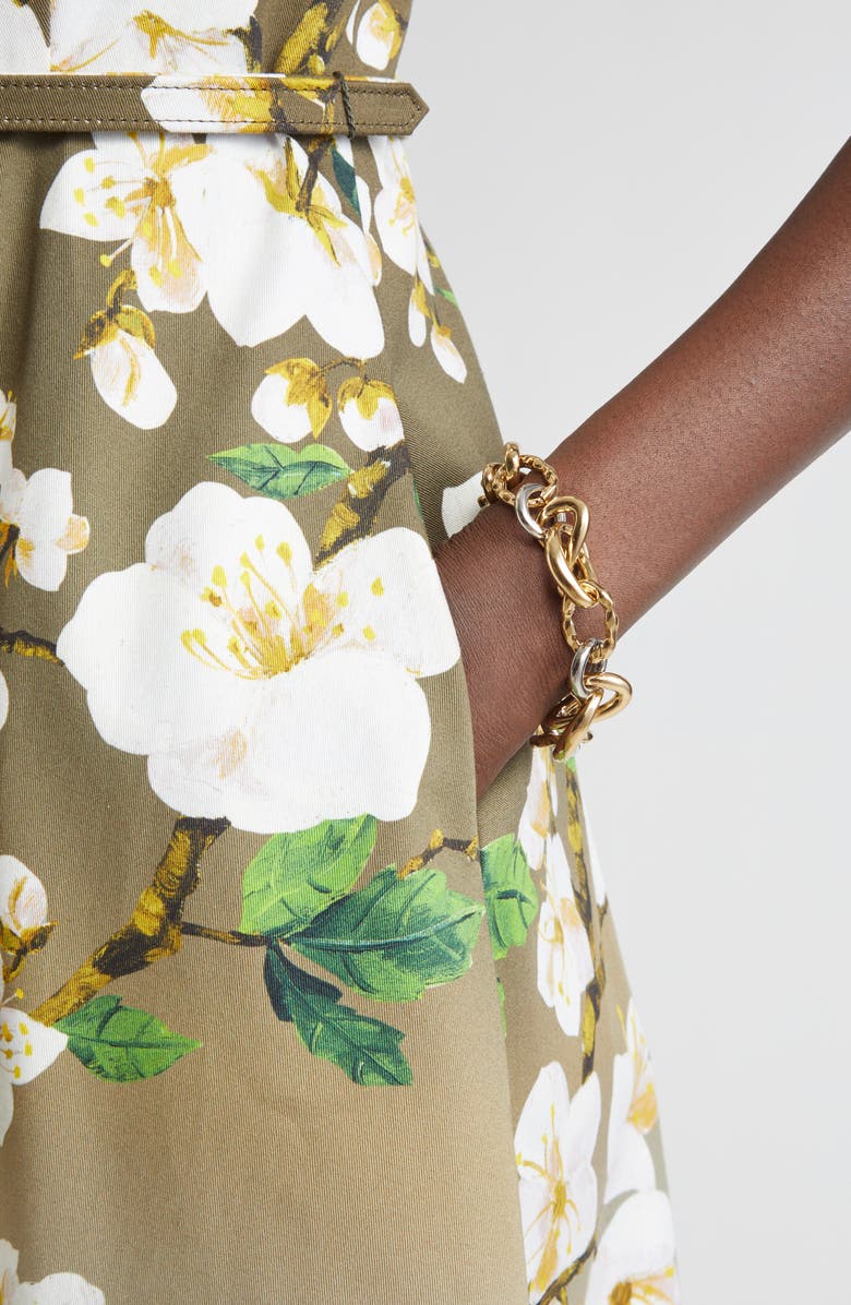 Oscar de la Renta Twisted O Knot Mixed Metal Bracelet, Alternate, color, Yellow Gold